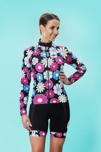 Women's long sleeve cycling jersey - FLOWER BEE