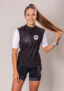 Women's windproof vest black - BLACK BEE