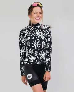 Women's Long Sleeve Cycling Jersey - CORAL BEE 